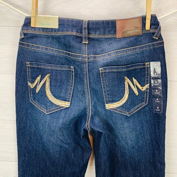 NEW Maurices Womens Jean Slim Boot Mid Rise Dark Wash Stretch Denim Size 0 Short - Picture 8 of 13